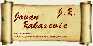 Jovan Rakašević vizit kartica
